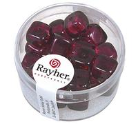 Rayher 14464314 Lot de 18 Cubes en Verre Violet 8 x 9 mm