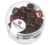 Rayher 14464532 Lot de 18 Cubes de Perles en Verre Nougat 8 x 9 mm