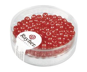 Rayher 14589278 rocailles verwachst, 2,6 mm, Boîte 7 g, Rouge