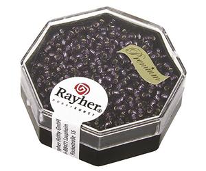 Rayher 14701314 Premium rocailles, 2.2 mm ø, avec Reflets Argentés, Violet