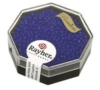 Rayher 14705376 Perles de rocaille de qualité supérieure, 2,2 mm, opaque, bleu roi, boîte de 12 g