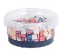 Rayher 14862999 Glossy Glas, assortiment de pierres de mosaïque carrées, en verre recyclé, teintées dans la masse, brillantes et nacrées, multicolores, 1x1cm, 250pces, boîte de 500g