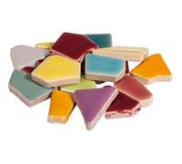 Rayher Fun Ceramica Mél. de mosaïque, polygonal, Argile émaillée colorée, arc en ciel, (env. 380pces), boîte 500g