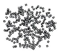 Rayher 16052576 perles plastiques cubes à lettres, env. 400 pcs 5 x 5 mm, noir