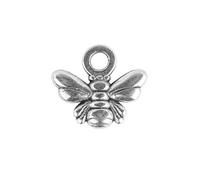 Rayher 2277422 Mini-pendentifs en Métal Abeille, Argent, 11x10mm, sct.-LS 4pces