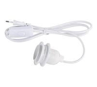 Rayher 23099102 Douille lampe av.interrupt pour douille E27 & câble 180cm, blanc