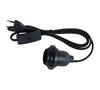 Rayher 23099576 Douille lampe av.interrupt pour douille E27 & câble 180cm, noir