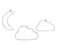 Rayher 24126000 Assortiment Fil demi-lune et nuage, argent, métal, 10-12 cm, 3 pces., art décoratif, Argenté