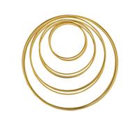 Rayher 25211616 Anneaux métalliques arts créatifs, 12 pces, 4 tailles ass, doré, Or