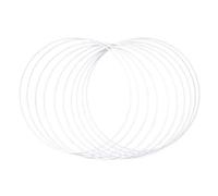 Bagues en métal Rayher 25214102, lot de 10 (lot de 1), 25 cm de diamètre, revêtues de blanc, épaisseur environ 3 mm, anneaux en fil métallique pour l'artisanat, pour l'emballage, l'attrape-rêves, la fleuristerie, les couronnes de mariage, les cerceaux