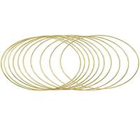 Rayher 25214616 Anneaux en métal revêtu p. arts créatifs, 10 pces 25cm ø, or mat