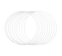 Rayher 25215102 Anneaux en métal revêtu p. arts créatifs, 10 pces 20cm ø, blanc