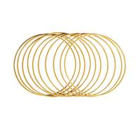 Rayher 25215616 Anneaux en métal revêtu p. arts créatifs, 10 pces 20cm ø, doré, Or