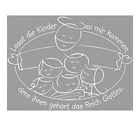 Rayher 28311000 Tampon bois Lasst die Kinder kommen, tampon de 7 x 9 cm pour carterie & scrapbooking
