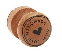 Rayher 29022000 Tampon, motif "Handmade with love"", bois, 1 pce., rond ø 3cm, arts créatifs, scrapbooking, cadeaux