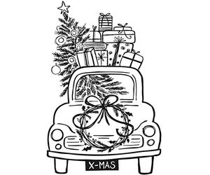 Rayher 29140000 Tampon "Driving Home For Christmas"