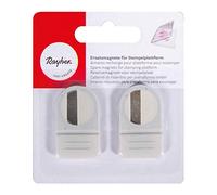 Rayher Aimants de rechange pour plate-forme d'estampage 29211000, 2 pièces, blanc