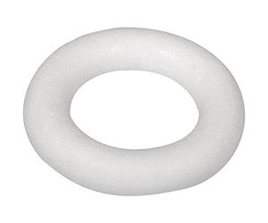 Rayher 30159000 Lot de 2 Anneaux Plats en polystyrène, 20 cm de diamètre, emballés sous Vide, Blancs, Blanc