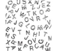 Rayher 3124122 Cire Lettres, 9 mm, sous Blister. Lot DE 2, V, Argent