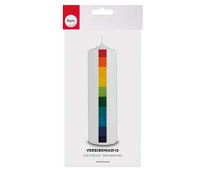 Rayher 31616000 Feuille de cire arc-en-ciel, déco bougies kit 10 couleurs assor