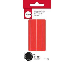 Rayher 32020287 Cire à cacheter, rouge, 4X12g, réassortiment pour technique de cachetage