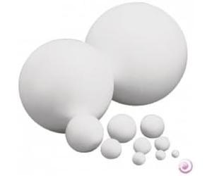 Rayher 3306400 Boule en polystyrène, blanche, diamètre 50 cm, creuse, surface lisse, séparable en 2 hémisphères, 1 pièce, support à décorer, moule pour formes en béton, fêtes privées, fêtes professionnelles, cérémonies