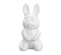 Rayher 3321000 Lapin en polystyrène, 23 cm, Blanc/Jardin Opulent