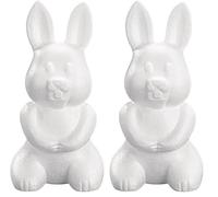 Rayher 3321000 Lapin en polystyrène, 23 cm, Blanc/Jardin Opulent (Lot de 2)