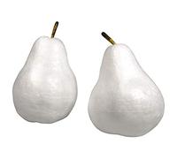 Rayher 33490000 Poires en polystyrène blanc avec tige, 2 pces., article de décoration