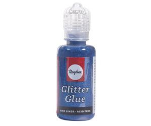 Rayher 33840383 Glitter Glue Métallique, Bouteille DE 20 ML, Bleu Saphir