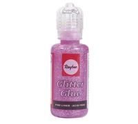 Rayher 33841256 Glue Irisé pailleté, Flacon 20 ML, Pastellrosa