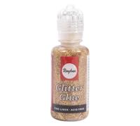 Rayher 33842620 Glue pailleté Holographic, bouteille 20 ml, brill. Doré, Brillant Gold