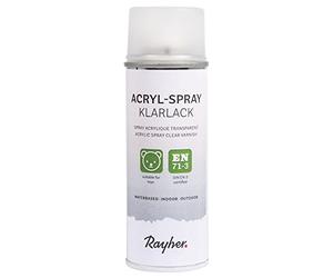 Rayher 34146000 Vernis acrylique, boîte de vernis pulvérisateur pour une protection maximale de vos créations, transparent, 200 ml (Lot de 1)