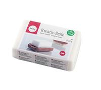 Rayher 34229000 Base de savon à mouler, glycérine, opaque, inodore, 1 bloc de 600g, selon les directives cosmétiques, testé dermatologiquement, pH neutre, végan, pour art créatif