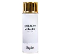 Rayher 34424616 vernis en spray métallique, bombe de peinture, 200ml, couleur or