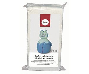 Rayher 3450200 Pâte à modeler, blanc, prête à l’emploi, 1 kg, malléable, simple d’utilisation, séchage à l’air, modelage d’objet de décoration, travaux manuels pour enfants et adultes, anniversaires, maternelle, école primaire, cadeaux personnalisés
