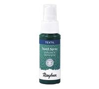 Rayher 35027430 Peinture textile en spray, vert pin, 1 pce., 50ml, sol. aqueuse, permanente, lavable, tissus, vêtements, anniversaire, jubilé