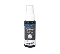 Rayher 35027576 Peinture textile en spray, noir, 1 pce., 50ml, sol. aqueuse, permanente, lavable, tissus, vêtements, anniversaire, jubilé