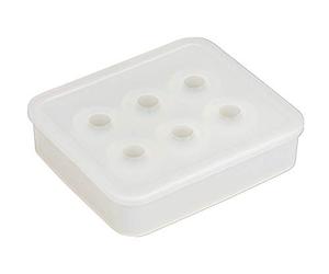 Rayher 35043000 Moule en silicone pour perles 1 pce, 6 formes ø 16mm, blanc