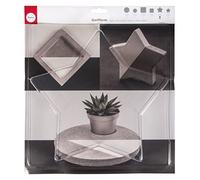 Rayher 36037000 Moule forme Etoile, plastique PET transparent, 1 pce., grand format 28X28cm, béton créatif, poudre de coulée Raysin, cire, savon, réutilisable