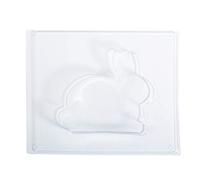 Rayher 36106000 Moule forme lapin couché, vue de côté, plastique PET transparent, 15X13 cm, profondeur 3cm, pour béton créatif, poudre de coulée Raysin, cire, savon, 1 pièce, réutilisable, Pâque