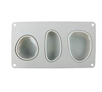 Rayher 36107000 Moule en silicone motif « pierre », grand, 1 pièce, 3 formes différentes, 14,5X26cm, profondeur 3,5cm, pour béton créatif, pour béton à bijou, pour poudre à mouler Raysin, savon, cire