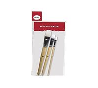 Rayher 37316000 Set de pinceaux pour Découpage, 3 pinceaux Plats en Polystyrène