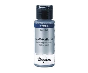 Rayher 38480606 Peinture textile métallique, argent, 1 pce., 59ml, sol. aqueuse, permanente, lavable, tissus, vêtements, anniversaire, jubilé