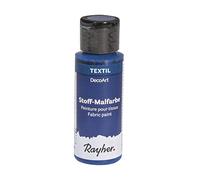 Rayher 38524384 Peinture textile, bleu ultra, 1 pce., 59ml, sol. aqueuse, permanente, lavable, tissus, vêtements, anniversaire, jubilé