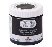 Rayher 38867287 Chalky Finish Peinture Craie à Base d Eau, 236 ML, Noir à bène