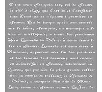 Rayher 38908000 Pochoir écriture franà§aise, Pochoir en Polyester, Transparent, 30,5 x 30,5 cm