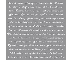 Rayher 38908000 Pochoir écriture franà§aise, Pochoir en Polyester, Transparent, 30,5 x 30,5 cm