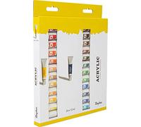 Rayher 38926000 Kit d'artiste Peintures acryliques, 24 tubes à 12 ml 24 couleurs