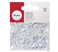 Rayher 3920002 Lot de 1000 Paillettes Lisses Blanc 6 mm
